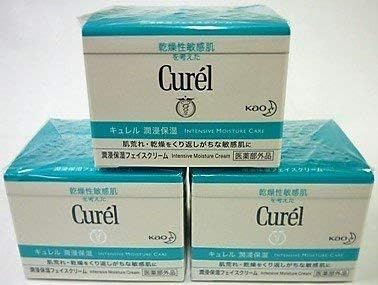 Curel Intensive Moisture Facial Cream for Sensitive Skin (90g) x 3-Piece Set