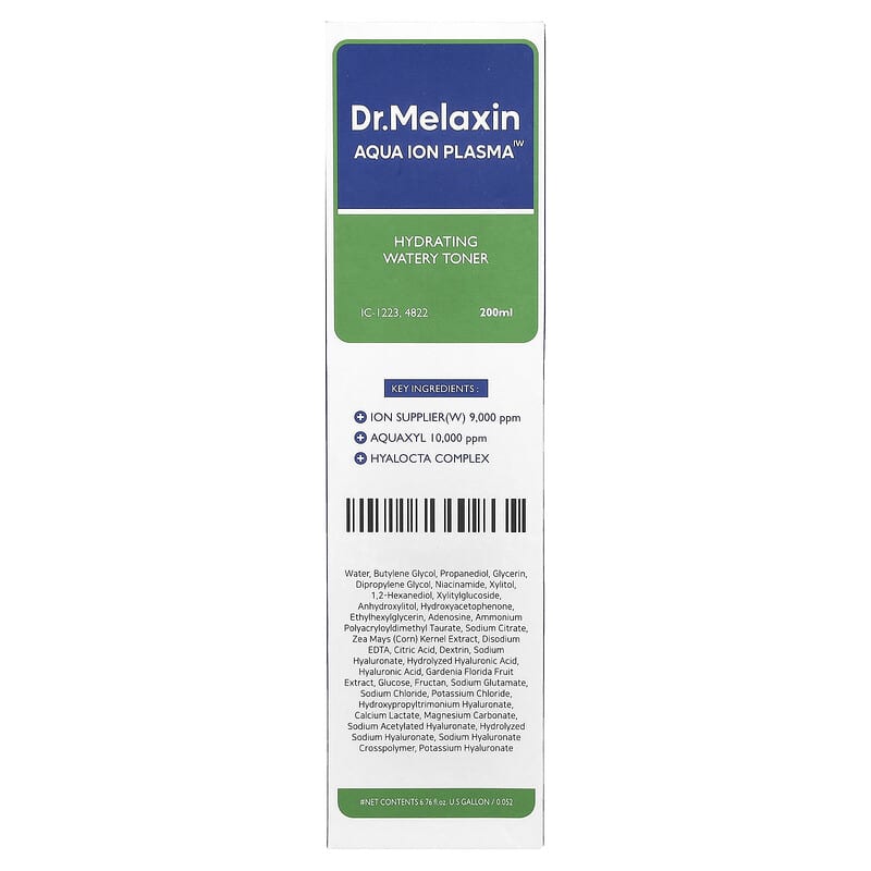 Dr Melaxin 아쿠아 이온 혈장 하이드레이팅 워터리 토너 200ml 6 76fl oz