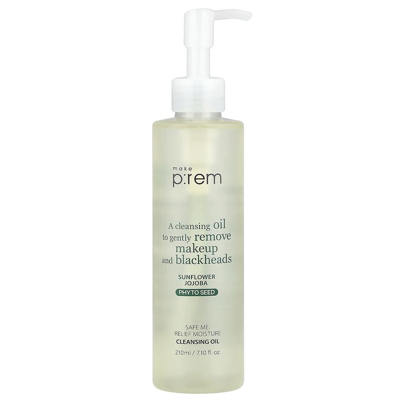 [아마존 공식]MAKE P:REM Safe Me. 오일 투 폼 클렌저, 한국 페이스 워시, 민감한 피부를 위한 부드러운 변신 메이크업 리무버, 200ml