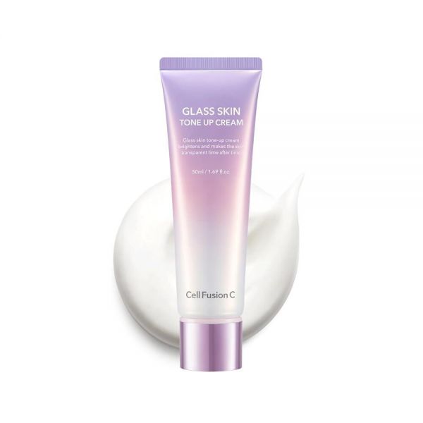 Cell Fusion C Glass Skin Tone Up 크림, 비타민 + 알파 알부틴 - 자연스러운 메이크업 룩, 밝고 균일한 피부 톤, 50ml / 1.69 fl.oz.