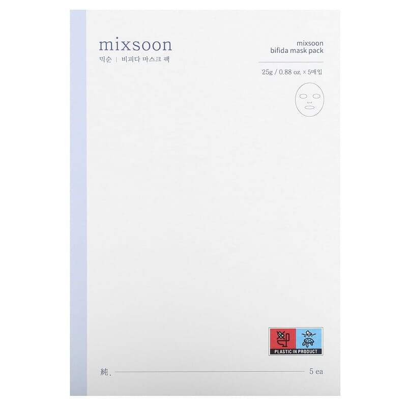 Mixsoon 비피다 뷰티 마스크 팩 5개입 각 5g 0 17oz
