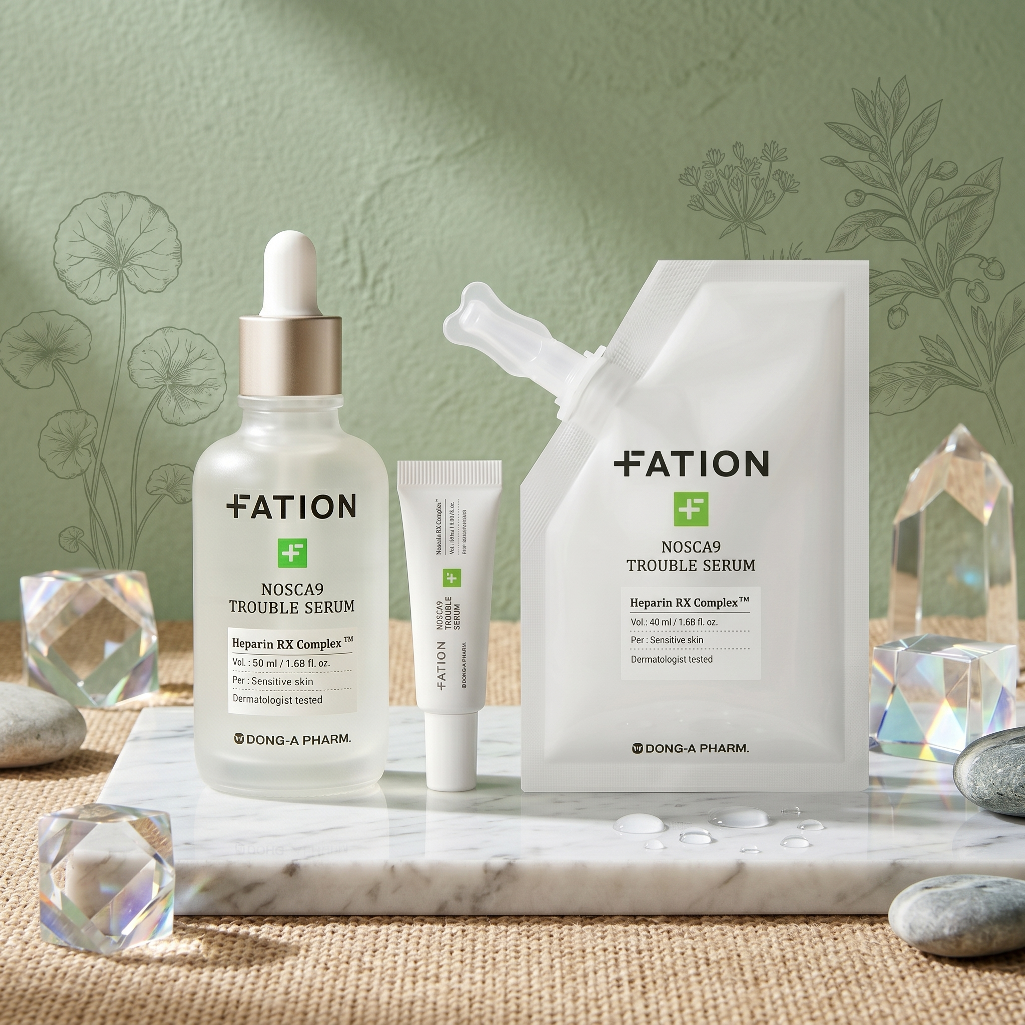 [본사정품] FATION 파티온 노스카나인 트러블 세럼 50ML NOSCA9 TROUBLE SERUM 강력진정 트러블진정 여드름성 피부 진정효과 과다유분  1개