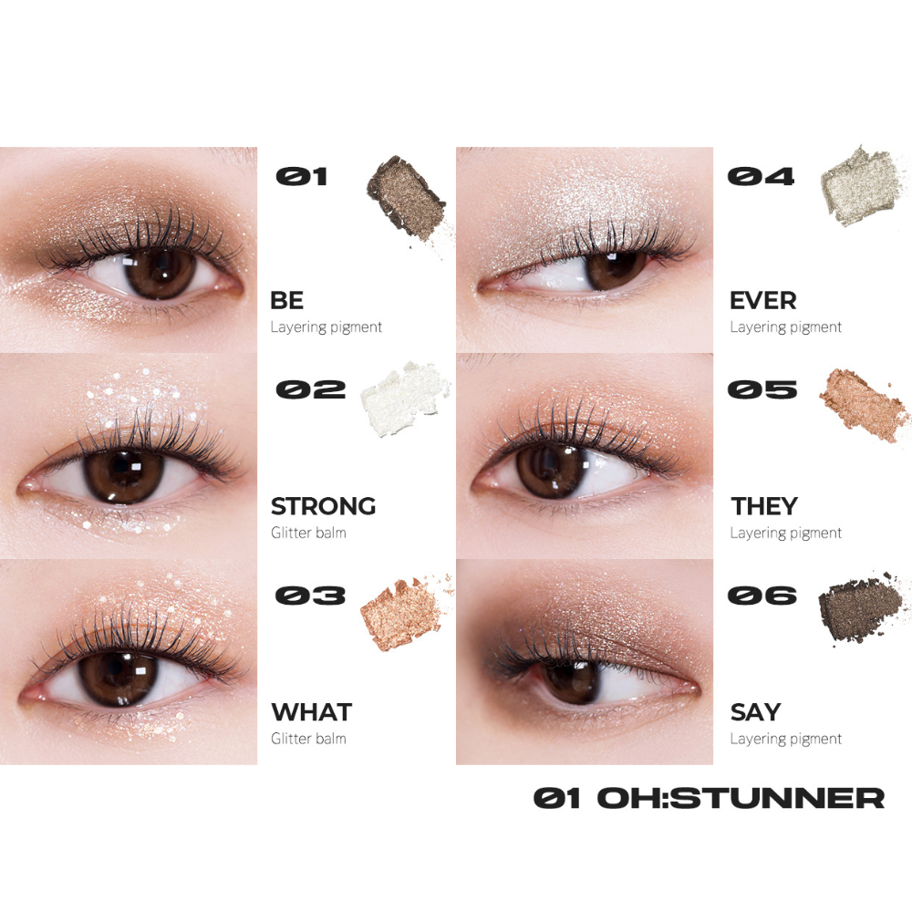 About Tone Oh:My Glitter Pop Eyeshadow #01 Oh:Stunner 3pcs