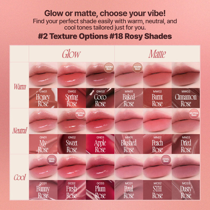 fwee Rose Obsession Stay-Fit Tint - 24 Colors (Glow/Matte) - Nayeon's Pick 4ml