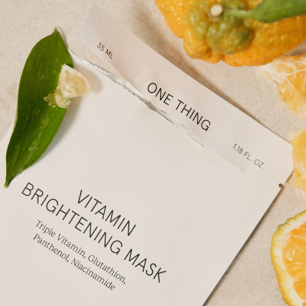ONE THING Vitamin Brightening Mask Pack - 360Sheets (Concentrated Mandarin Extract & 12 Vitamins)