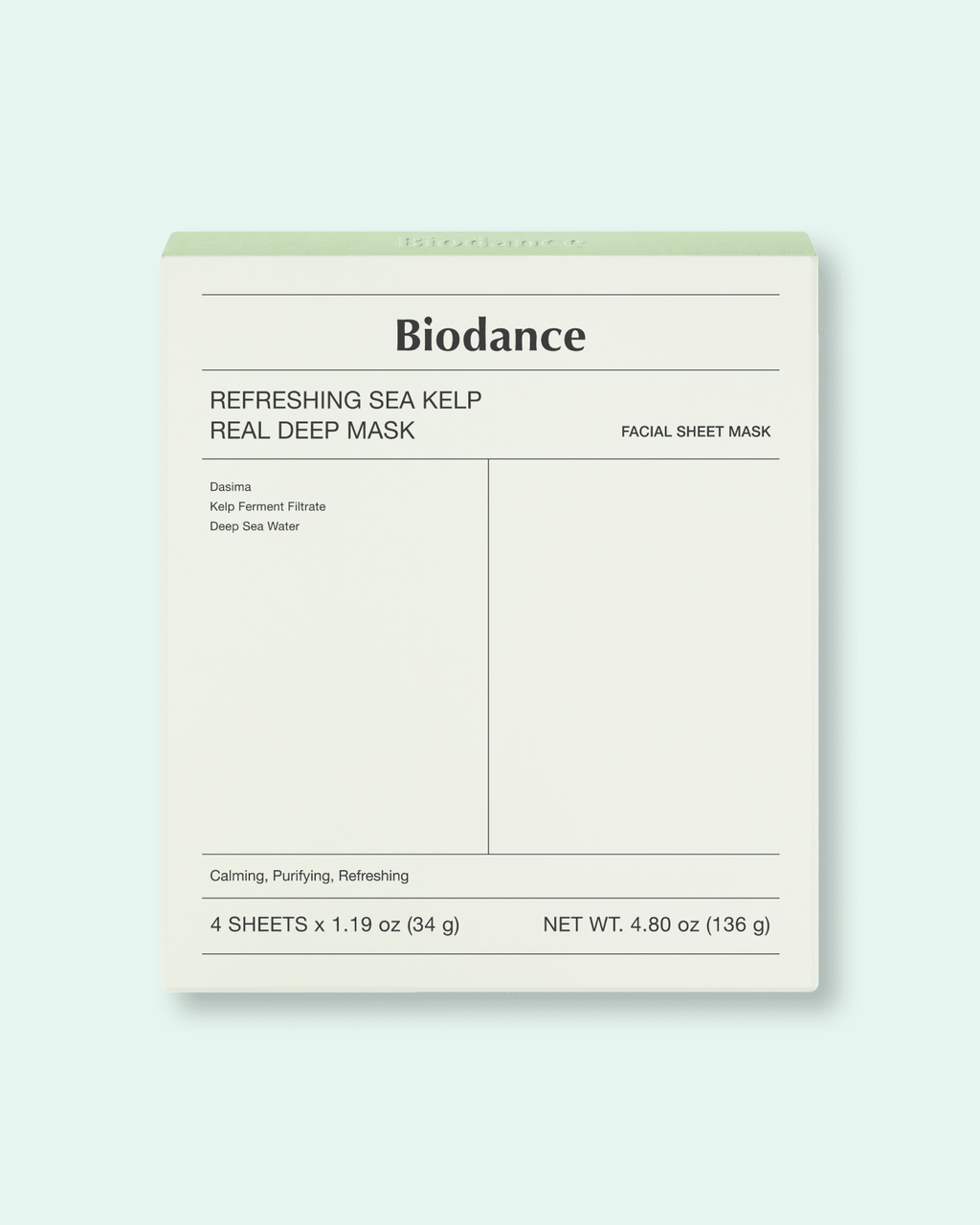 Biodance Refreshing Sea Kelp Real Deep Mask (60Sheets)