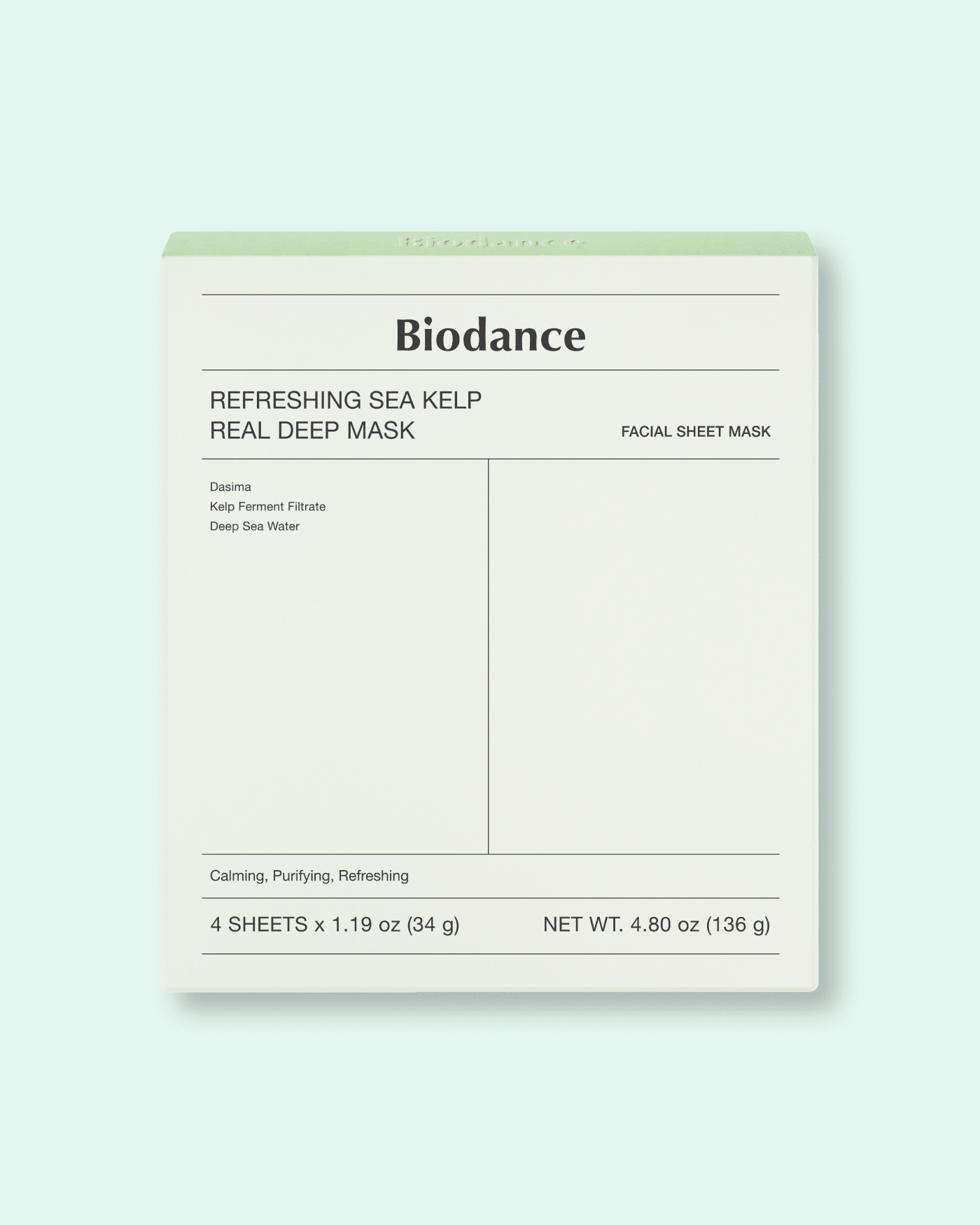 Biodance Refreshing Sea Kelp Real Deep Mask (60Sheets)