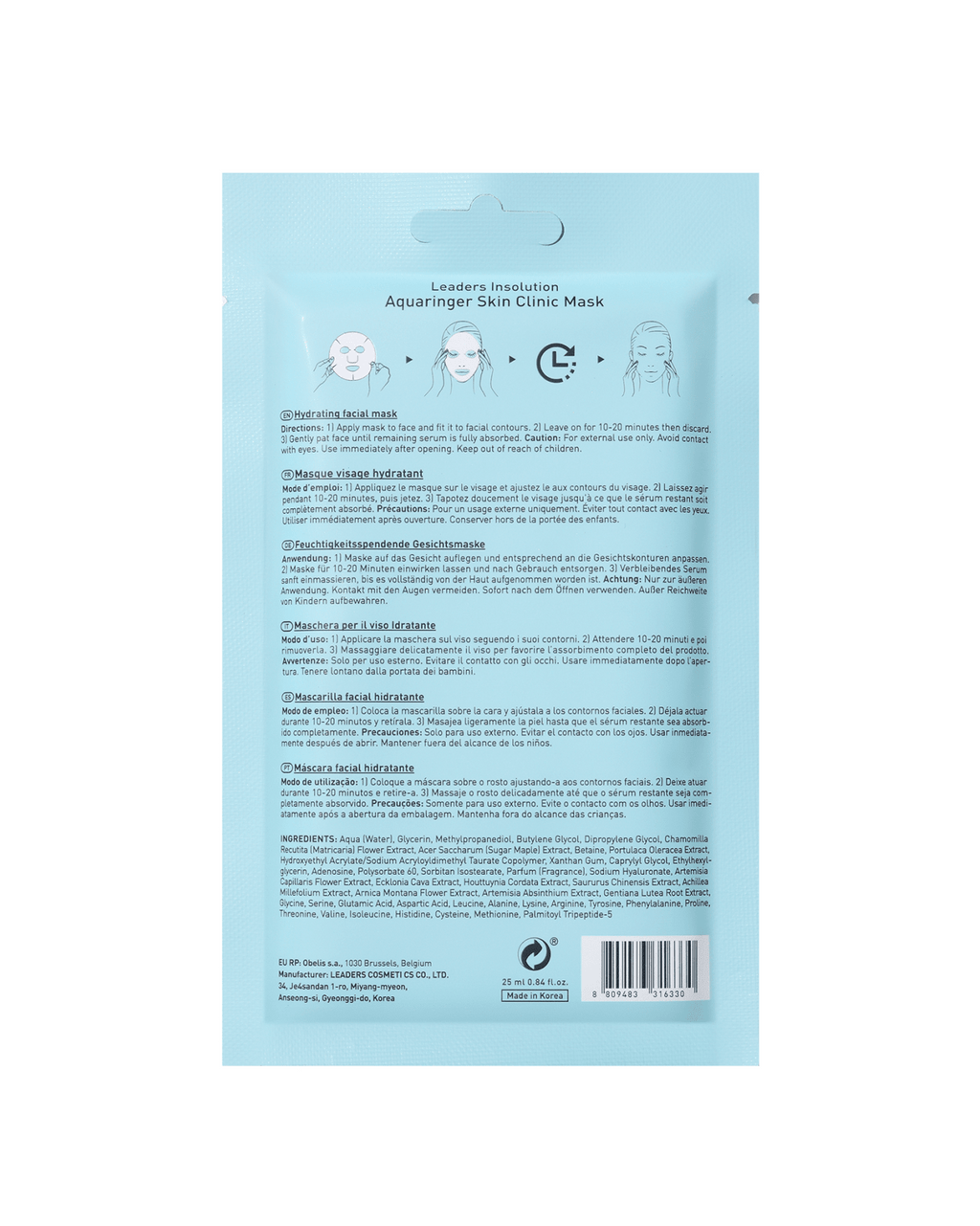 Leaders Skin Clinic Mask, 30Sheets (3 Types - Select 1)