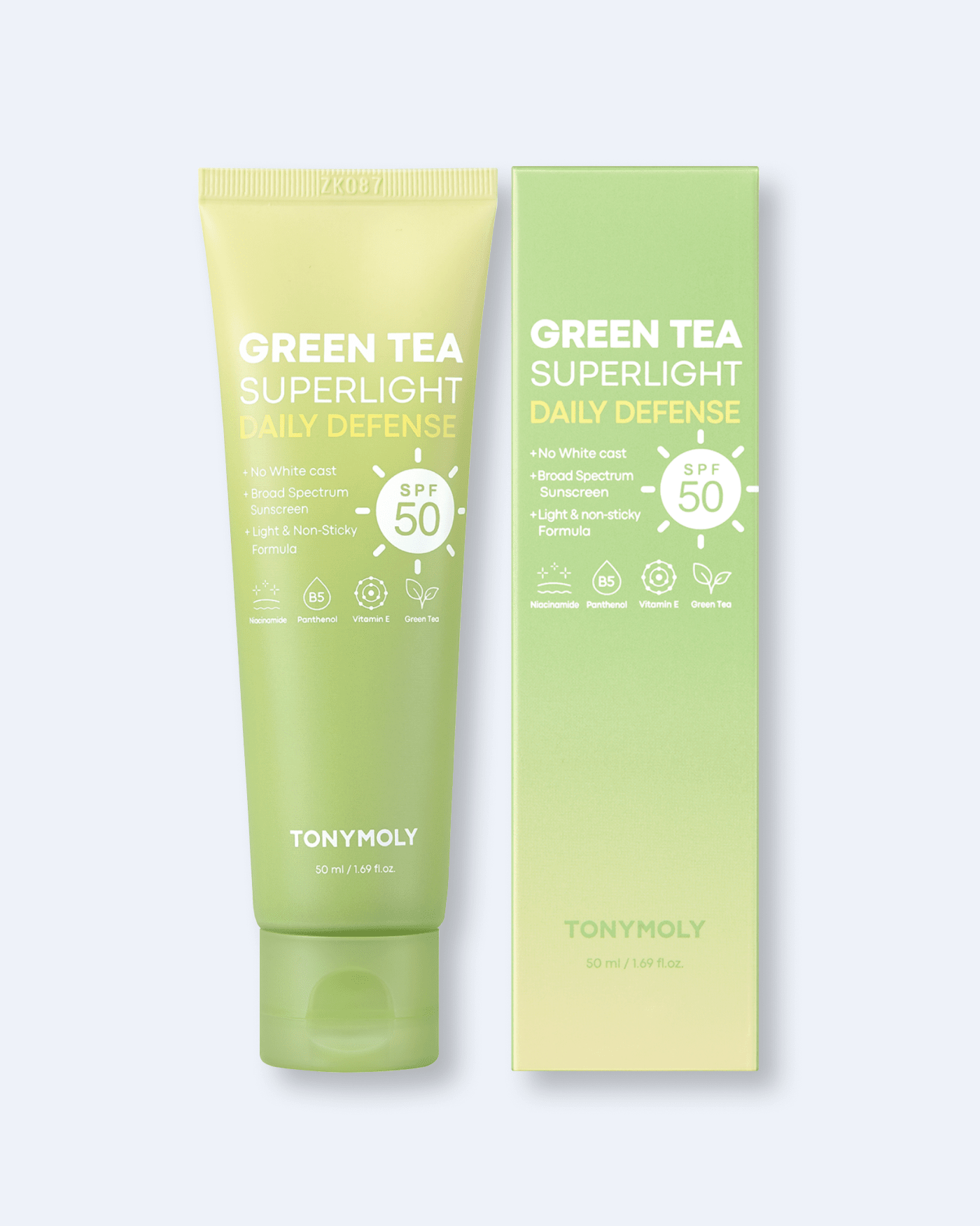 Tonymoly The Chok Chok Green Tea Watery Sun Cream 50ml (SPF50+), 2pcs