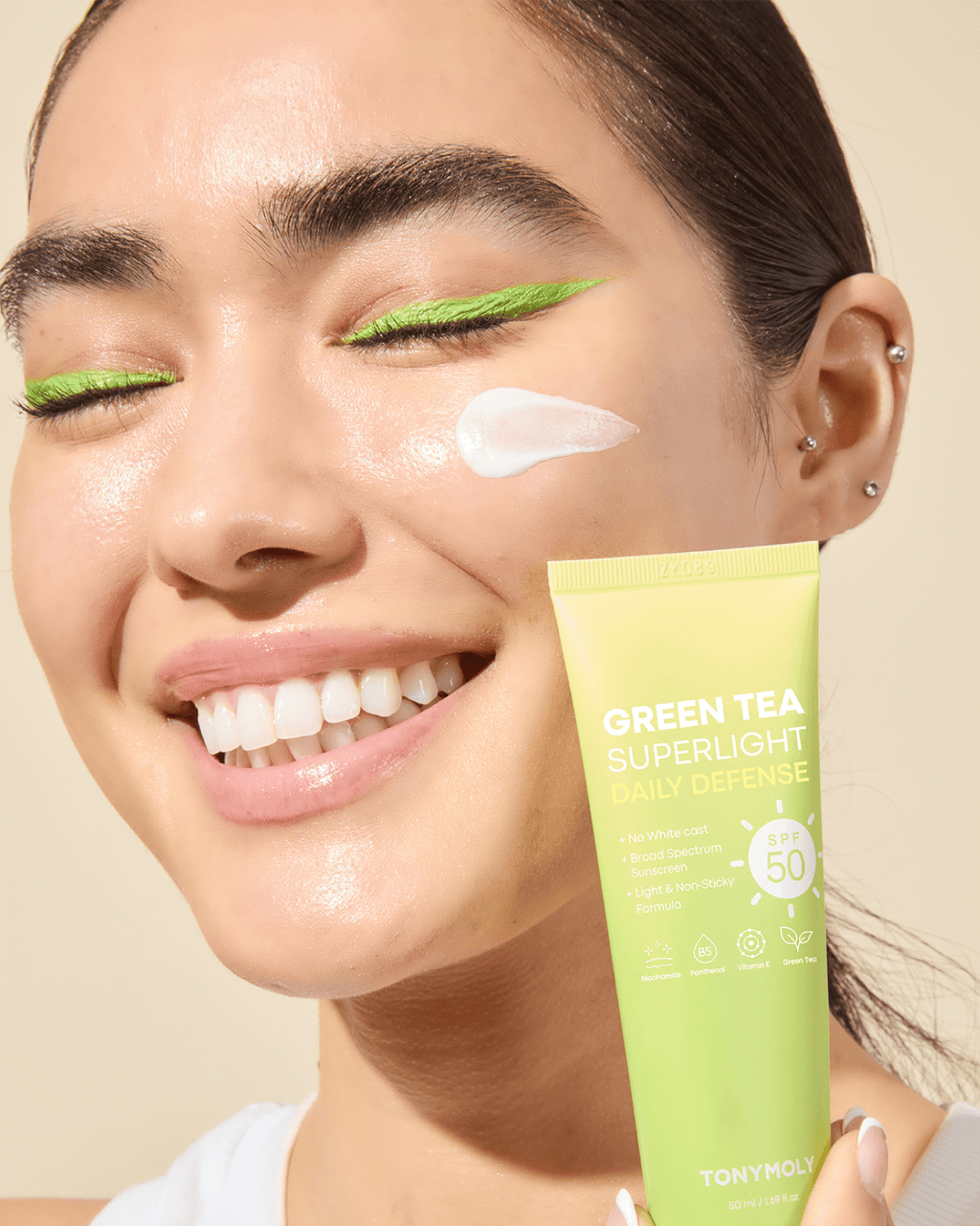 Tonymoly The Chok Chok Green Tea Watery Sun Cream 50ml (SPF50+), 2pcs