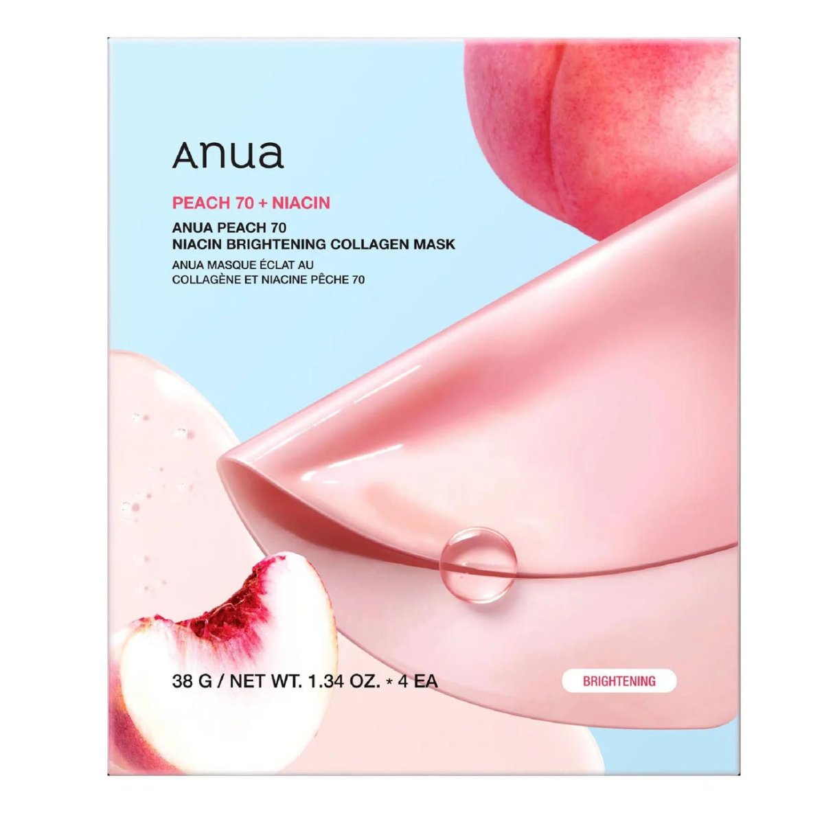 ANUA Peach 70 Niacin Brightening Collagen Mask 38g