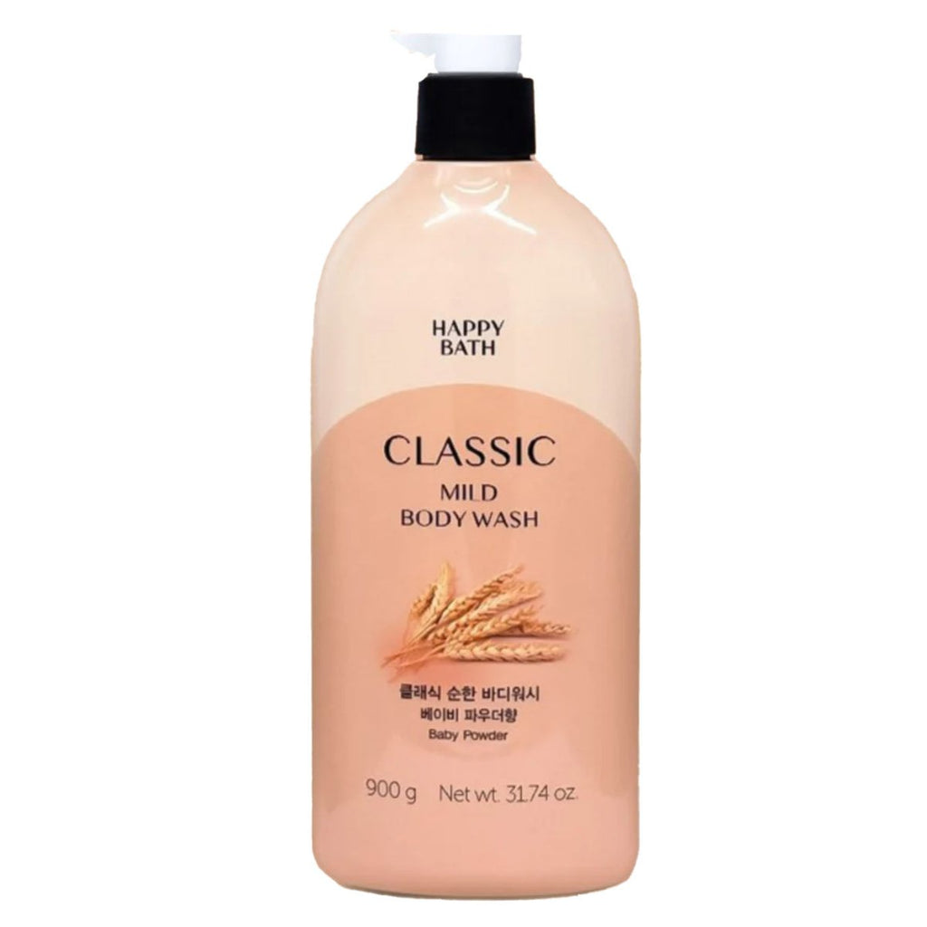 Happy Bath Classic Mild Body Wash Baby Powder Scent 900g, 1pc