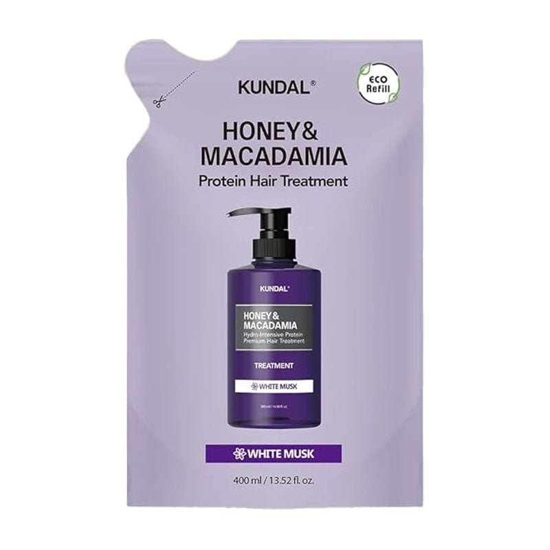 Kundal Honey & Macadamia Protein Hair Treatment White Musk 400ml (Refill) - 1pc