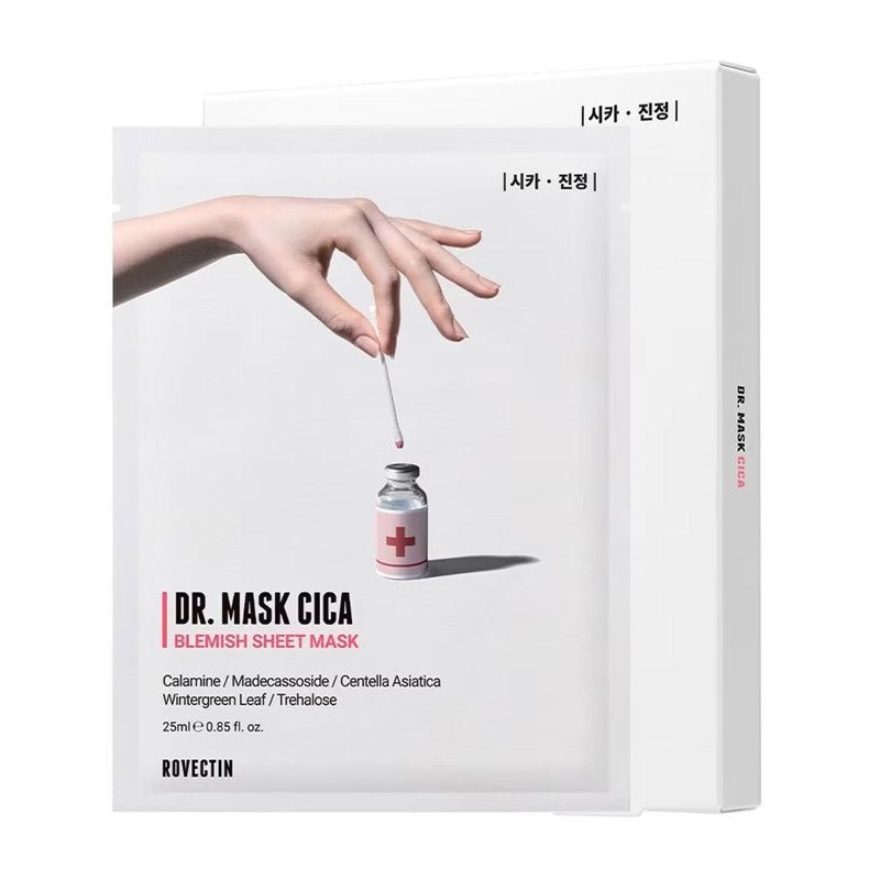 Rovectin Dr. Mask Cica Blemish Soothing Sheet Mask 25ml x 25 Sheets (5 Boxes)