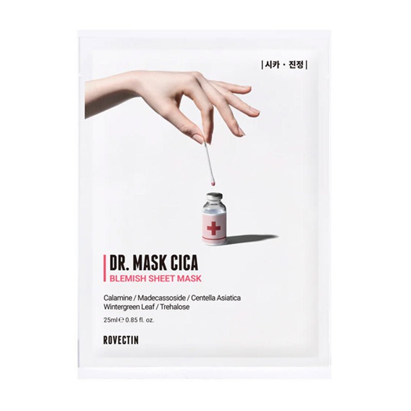 Rovectin Dr. Mask Cica Blemish Soothing Sheet Mask 25ml x 25 Sheets (5 Boxes)