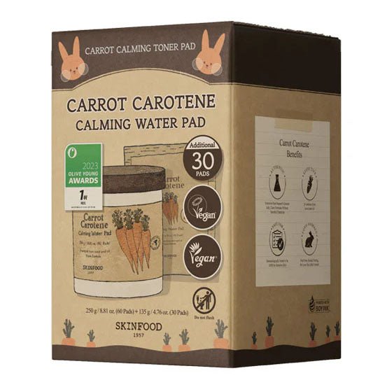 Skinfood Carrot Carotene Calming Water Pad 1+1 Bundle (120 Pads) 350ml