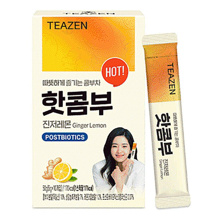 Teazen Hot Kombu Ginger Lemon Bulk Pack with Postbiotics Probiotic Fermented Tea 250ml