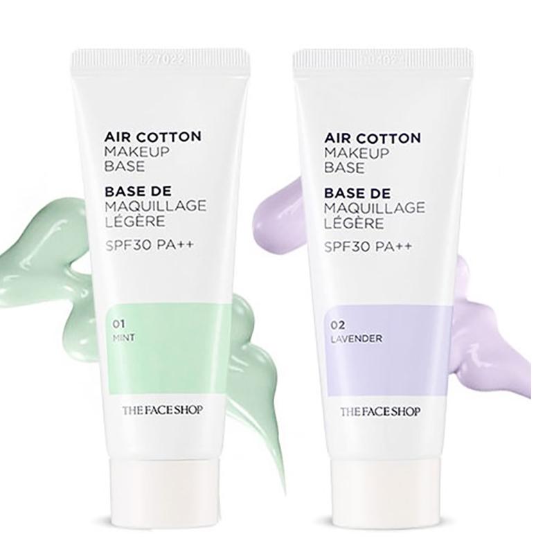 THE FACE SHOP Air Cotton Makeup Base 35g (SPF30) - Pack of 2 (1+1)