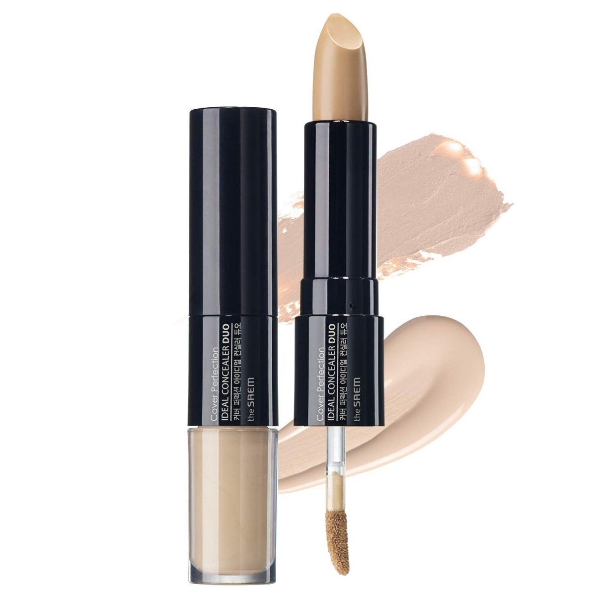 The Saem Cover Perfection Ideal Concealer Duo (4.4g + 4.5g) Stick & Tip - #01 Clear Beige