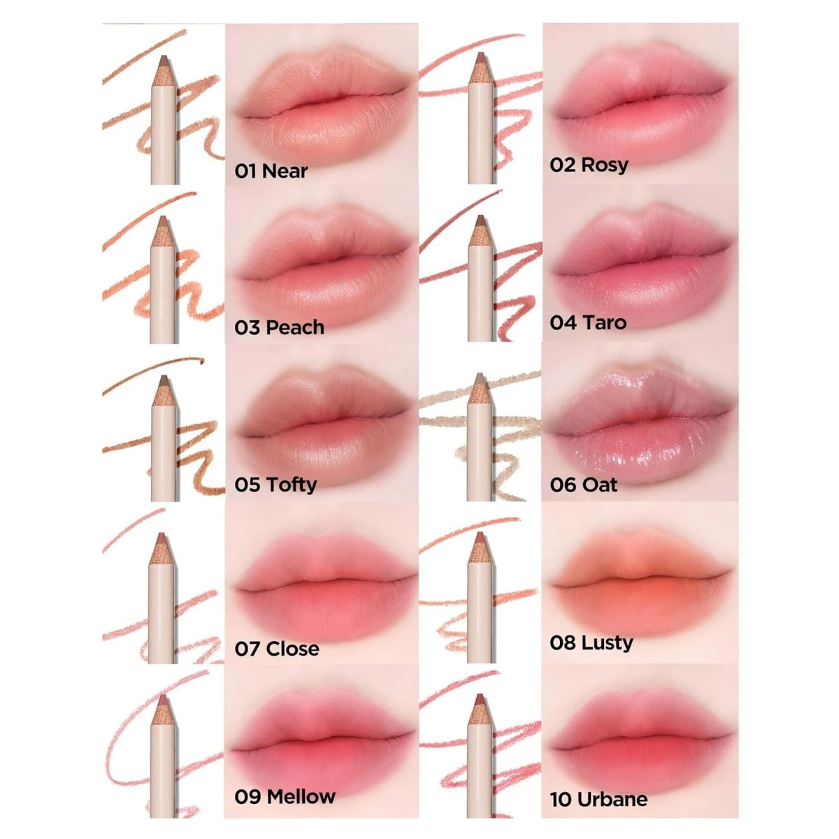 [1+1 Deal] The Saem Cover Perfection Lip Pencil - 10 Colors 100ml